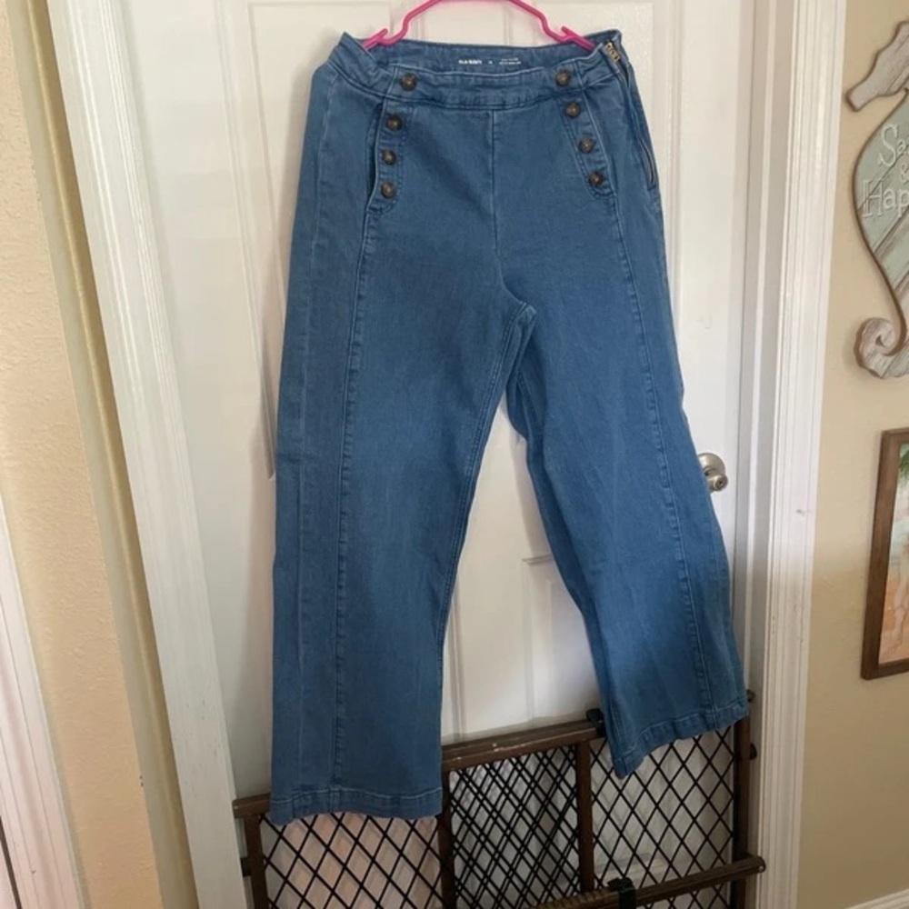 Old Navy Blue Wide-Leg Sailor Jeans